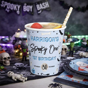 Gobelets En Papier Spooky One! Garçon fête d'anniversaire Halloween 1