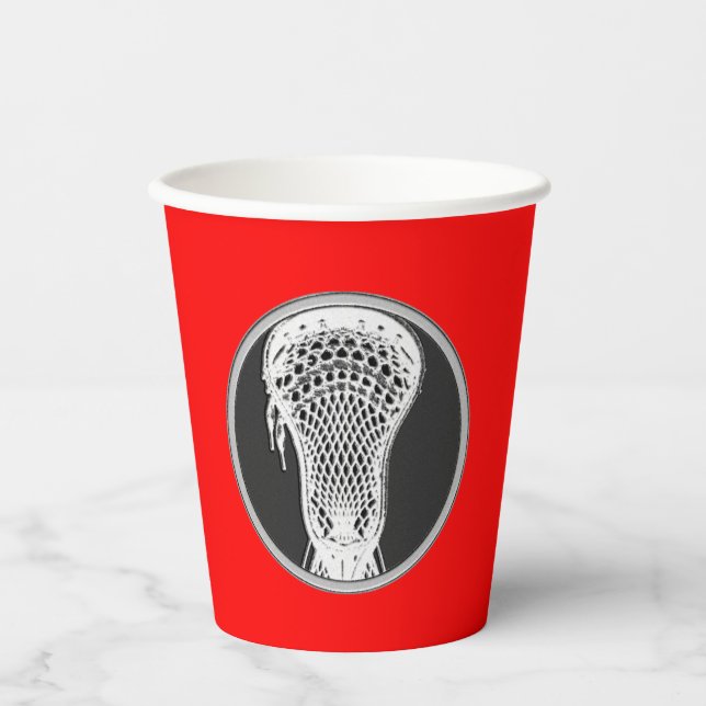 Gobelets En Papier Sports de crosse rouge (Recto)