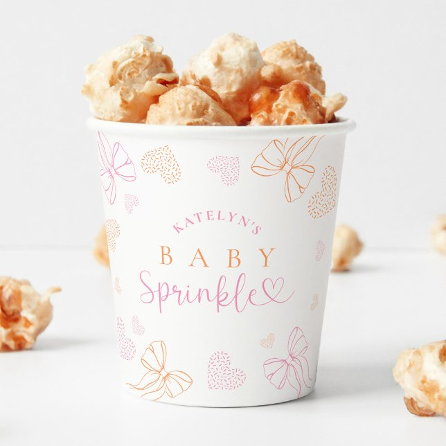 Gobelets En Papier Sprinkle Ribbon Baby Shower Paper Cups (Créateur téléchargé)