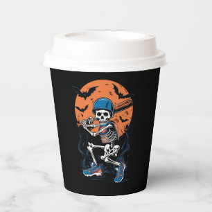 Gobelets En Papier Squelette de baseball Halloween Baseball Halloween