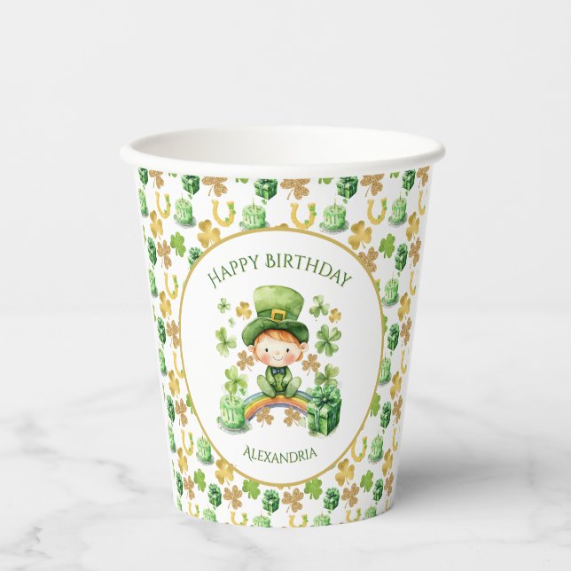 Gobelets En Papier St patrick Lucky One Premier Anniversaire (Recto)
