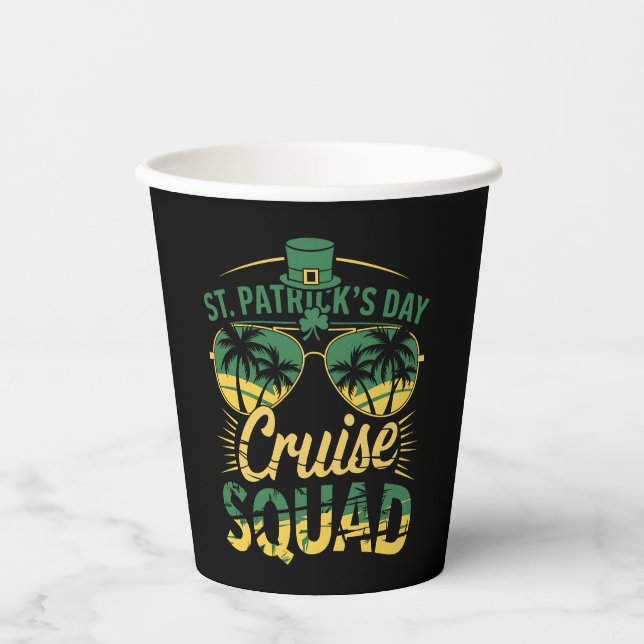 Gobelets En Papier St Patrick's Day Cruise Squad Famille Correspondan (Recto)