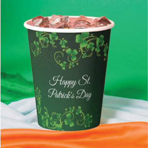 Gobelets En Papier St. Patrick's Day Green Vine Shamrock Irish Party