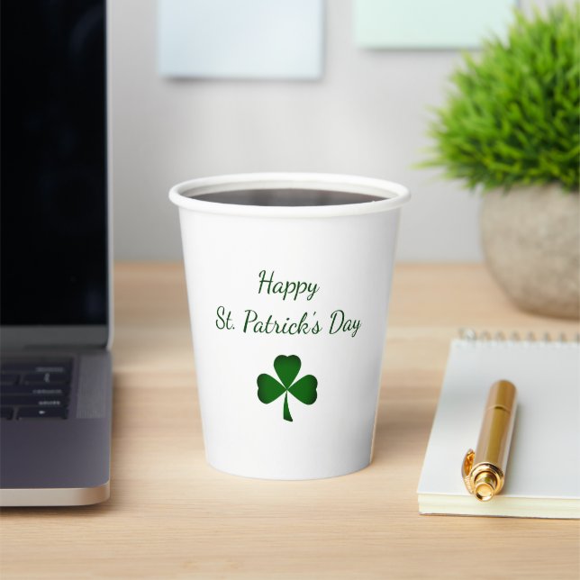 Gobelets En Papier St. Patrick's Day Party Green Shamrock (Insitu)