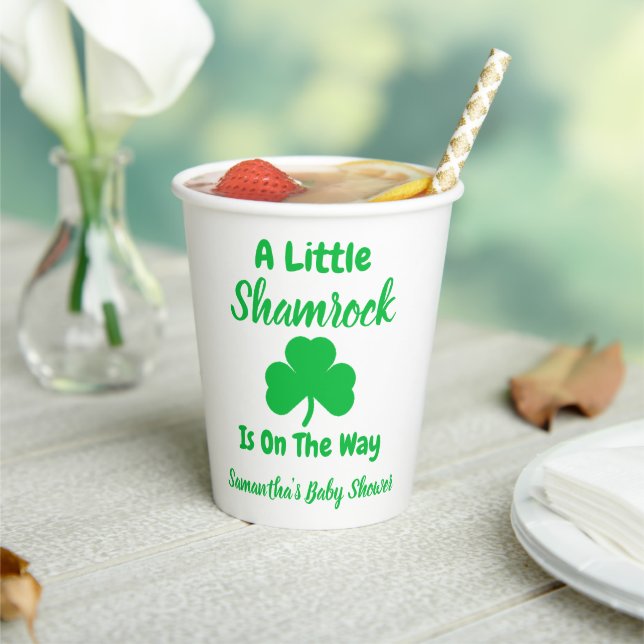 Gobelets En Papier St Patrick's Day, petit Shamrock (Insitu)