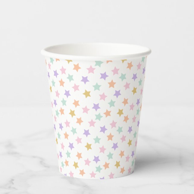 Gobelets En Papier Star Confetti (Pastel) (Recto)