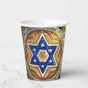 Gobelets En Papier Star of David Paper Cup, Taille : 8oz Paper Cup