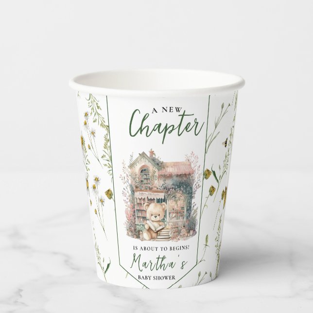 Gobelets En Papier Storybook Un nouveau chapitre sur commence Baby sh (Verso)