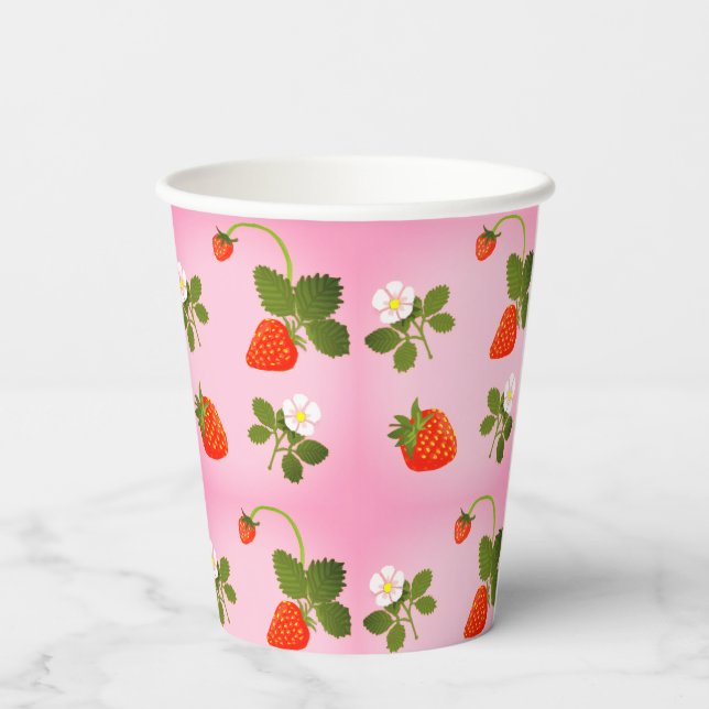 Gobelets En Papier Strawberries (Verso)