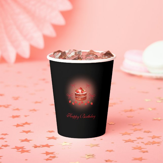 Gobelets En Papier Strawberry Birthday Paper Cups (Insitu)