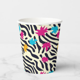 Gobelets En Papier Stripes zébrées Abstraites avec pellicule de peint