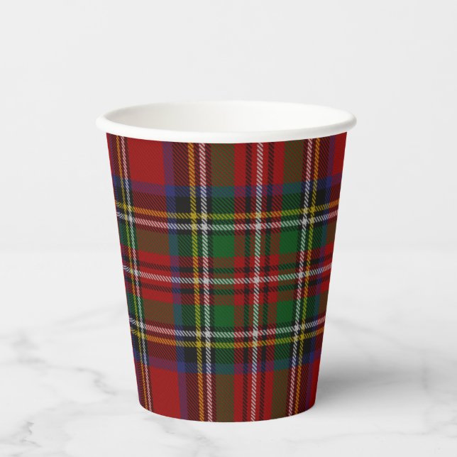 Gobelets En Papier Stuart Plaid Tartan Christmas (Recto)