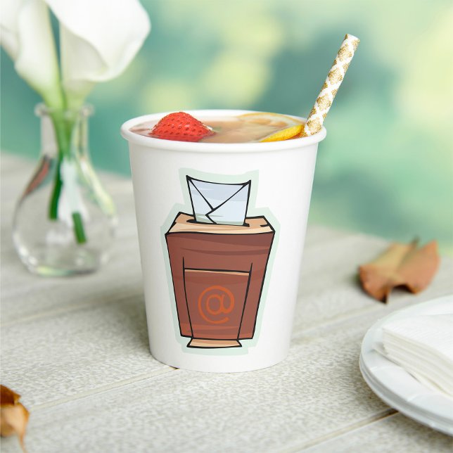 Gobelets En Papier Style de dessin de l'icône de boîte de réception d (Créateur téléchargé)