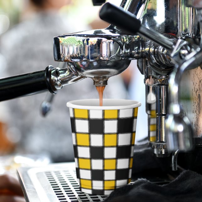 Gobelets En Papier Style d'échiquier  (checks chess stripes kids,adult party stationery, birthday party use and throw paper cups)