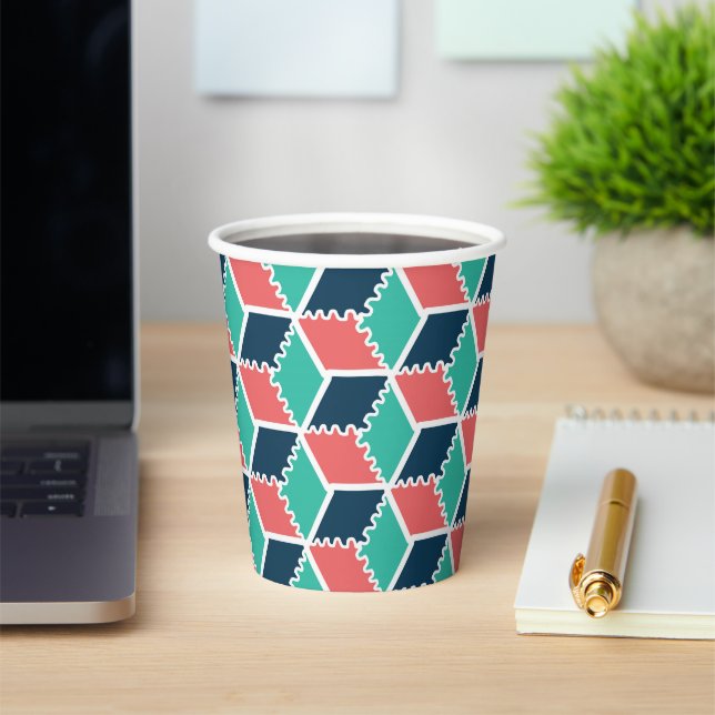 Gobelets En Papier Style moderne Cube de couleur géométrique moderne (Insitu)