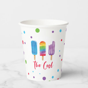 Gobelets En Papier Sucette arc-en-ciel Two Cool 2e anniversaire