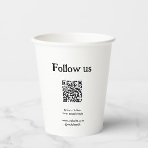 Gobelets En Papier Suivez-nous sur les réseaux sociaux, scannez le co