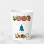 Gobelets En Papier Summer Christmas Beach Seashell Nom personnalisé<br><div class="desc">Un design de Noël d'été unique en utilisant des vagues de plage pour remplir le sapin de Noël et les coquillages comme frontière. Idéal pour les cadeaux de Noël et la décoration. Customisez les tasses de papier de Noël avec votre texte et faites-le vous-même.</div>