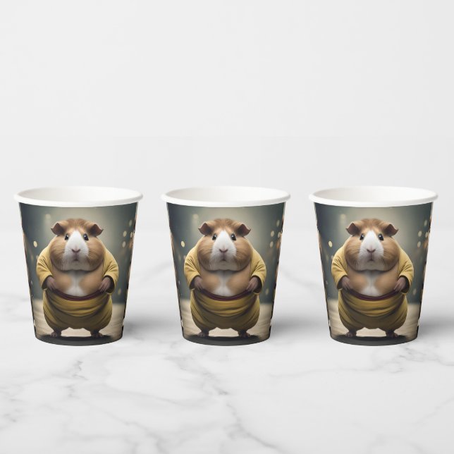 Gobelets En Papier "Sumo Squeakdown : le cobaye lutteur sumo" (Multi)
