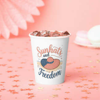 Gobelets En Papier Sunhats et liberté patriotique