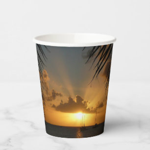 Gobelets En Papier Sunset Through Palm Fronds