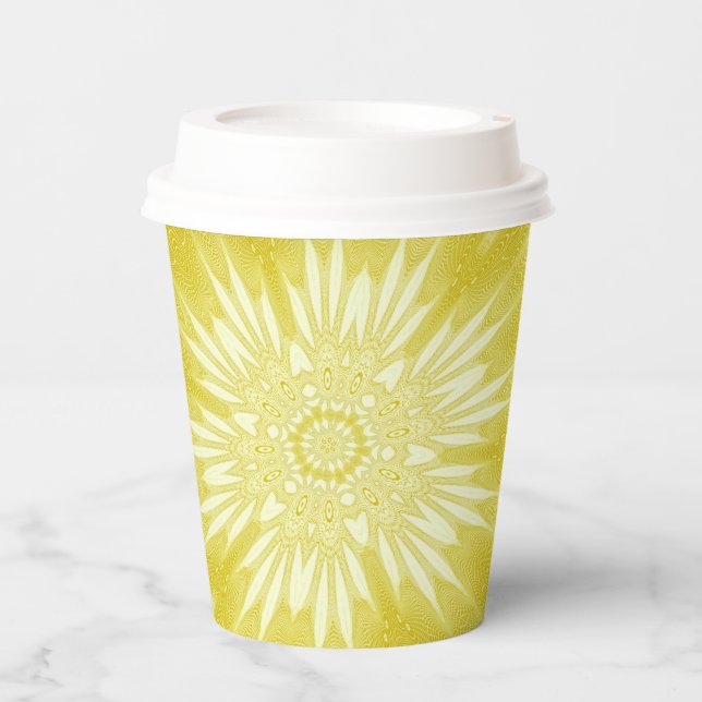 Gobelets En Papier Sunshine Yellow Faux Tulle Design (Recto)
