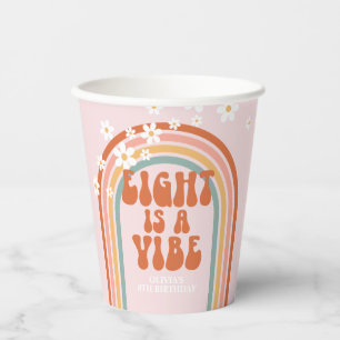 Gobelets En Papier Super Eight est une vibe margueuse arc-en-ciel 8e