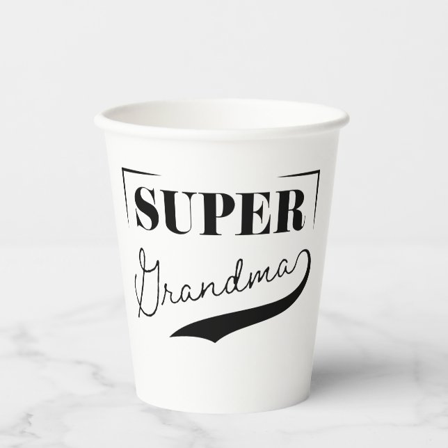 Gobelets En Papier Super grand-mère (Recto)