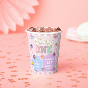Gobelets En Papier Super One Preppy Patch 1er Anniversaire