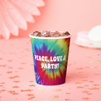 Gobelets En Papier Super Tie Dye Hippie Party