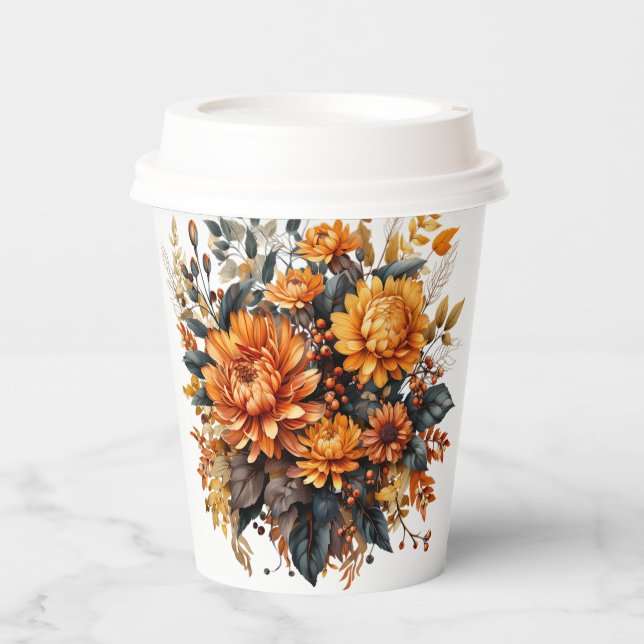 Gobelets En Papier Superbe automne floral (Recto)