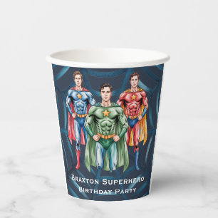 Gobelets En Papier Superhero fête d'anniversaire pour les garçons