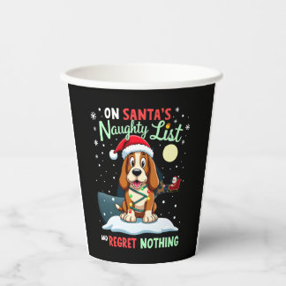 Gobelets En Papier Sur la liste de Noël de Santa Méchant Ne regrettez