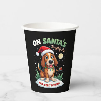 Gobelets En Papier Sur la liste de Noël de Santa Méchant Ne regrettez