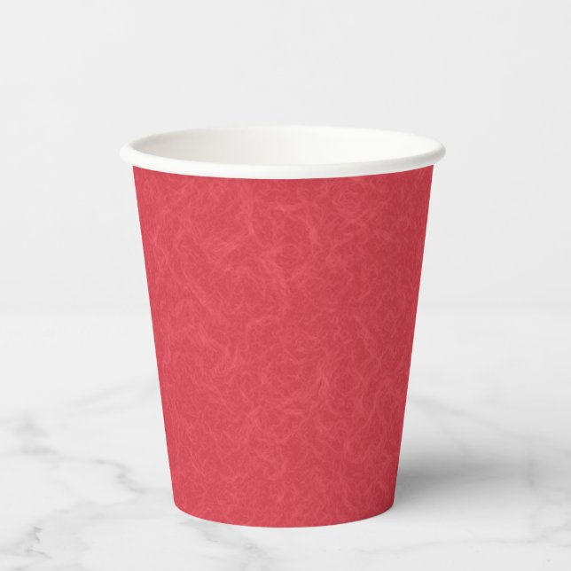 Gobelets En Papier Surface texturée rouge avec un motif subtil en spi (Recto)