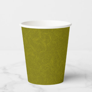 Gobelets En Papier Surface vert olive avec un motif subtil et tourbil