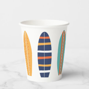 Gobelets En Papier Surfs Up Retro Beach Surfboard Tasses en papier