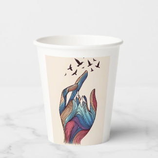 Gobelets En Papier Surreal Peaks Party Cup - Minimaliste Vibe Art
