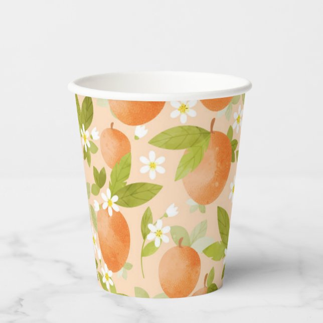 Gobelets En Papier Sweet as a Peach Theme Anniversaire Tasse de papie (Recto)