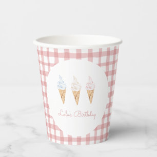 Gobelets En Papier Sweet Celebration Glace Crème rose Anniversaire