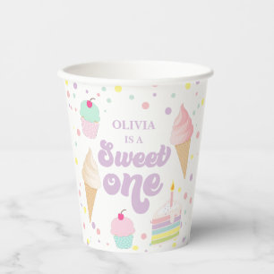 Gobelets En Papier Sweet One Ice Cream and Cake 1er anniversaire