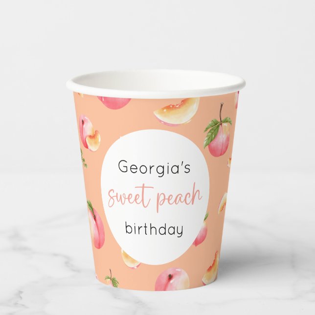 Gobelets En Papier Sweet Peach 1er anniversaire (Recto)