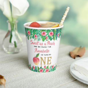 Gobelets En Papier Sweet Peach Girls 1er anniversaire