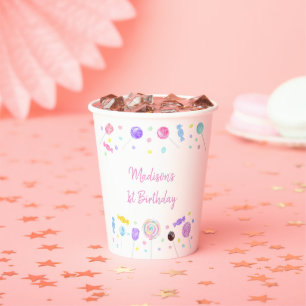 Gobelets En Papier Sweet Shop Lollipop Candy Anniversaire