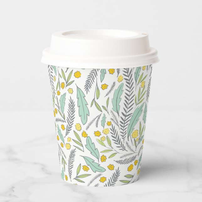 Gobelets En Papier Sweet Sprigs Coupe de Baby shower neutre (Recto)