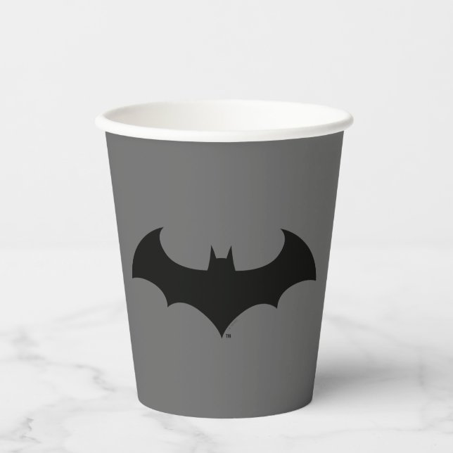 Gobelets En Papier Symbole Batman | Logo Simple Bat Silhouette (Recto)