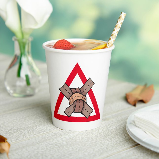 Gobelets En Papier Symbole de la route d'avertissement de noeud de tr (Créateur téléchargé)