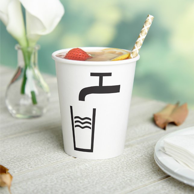 Gobelets En Papier Symbole de l'eau du robinet (Créateur téléchargé)