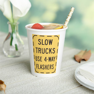 Gobelets En Papier SYMBOLE ROUTIER DES Camions Lents