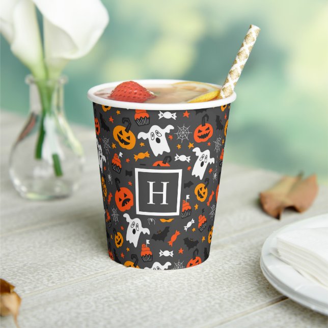 Gobelets En Papier Symboles de couleurs d'Halloween motif (Insitu)